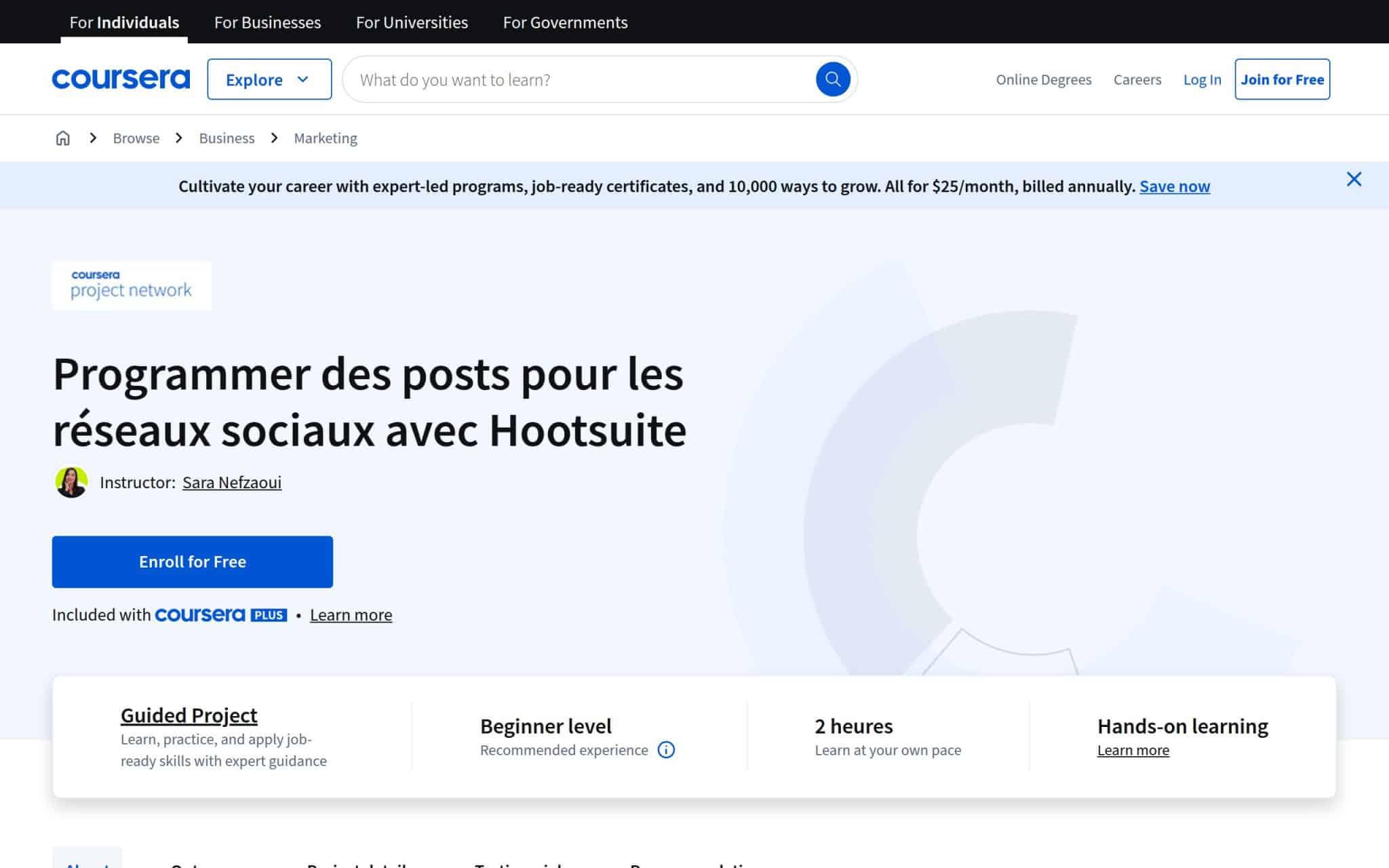 Programmer des posts pour les réseaux sociaux avec Hootsuite - Coursera