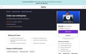 Créer son entreprise – Udemy