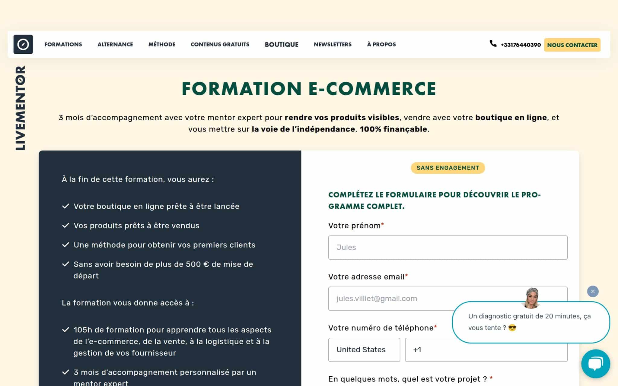 Formation E-Commerce - Livementor