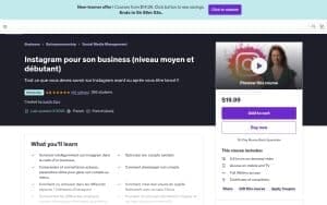Instagram pour son business (niveau moyen et débutant) - Udemy