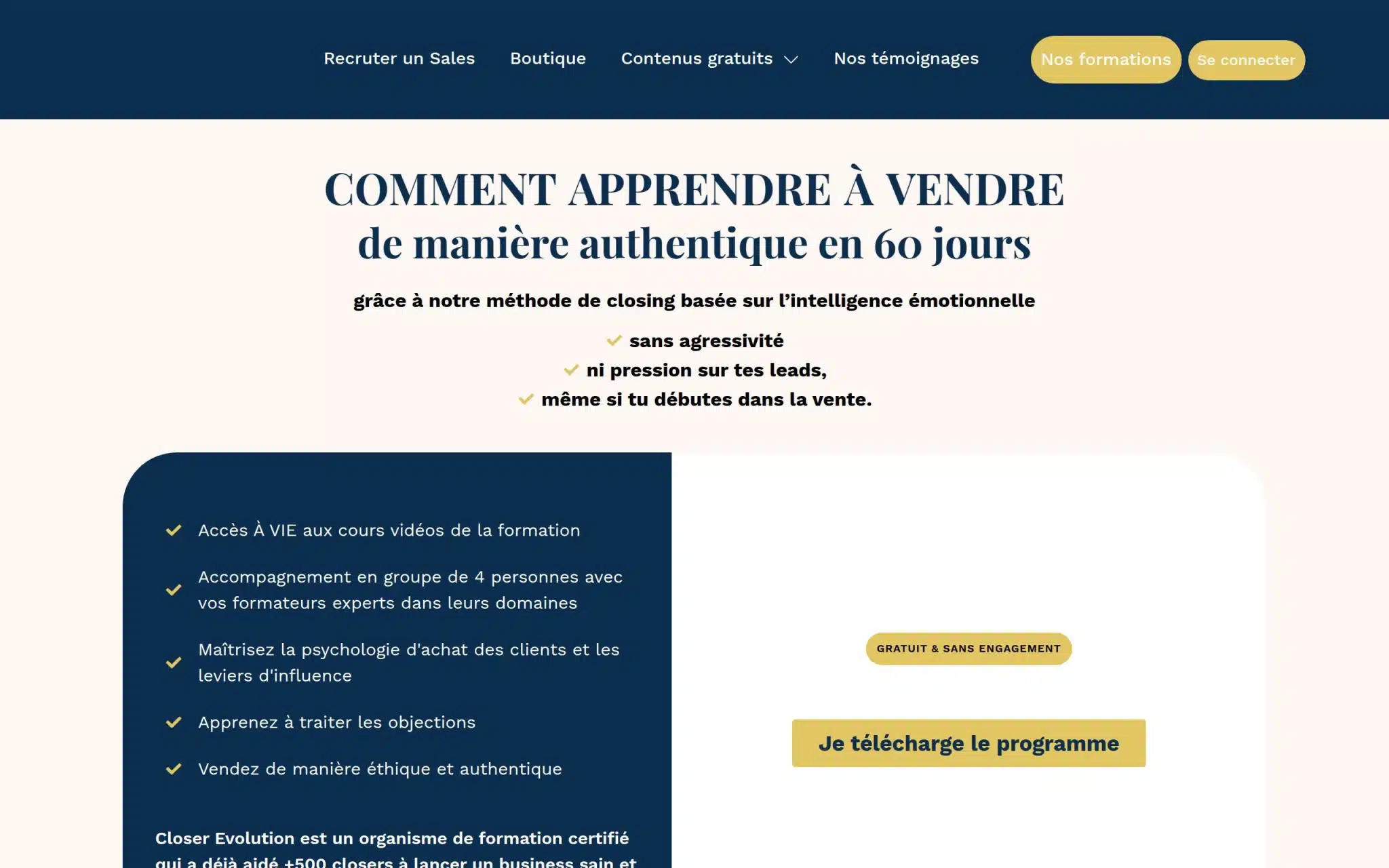 Formation au closing - Closer Evolution