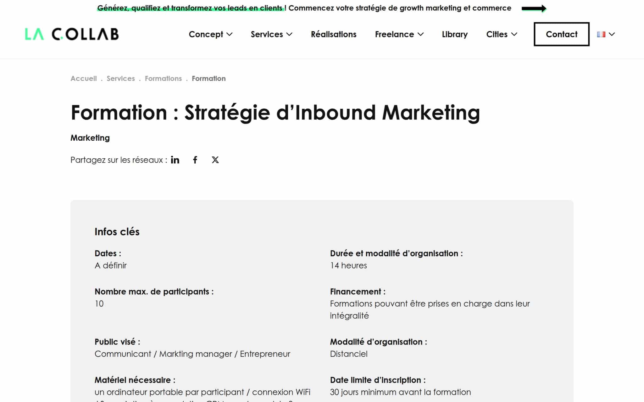 Formation : StratĂ©gie dâInbound Marketing - La Collab Academy