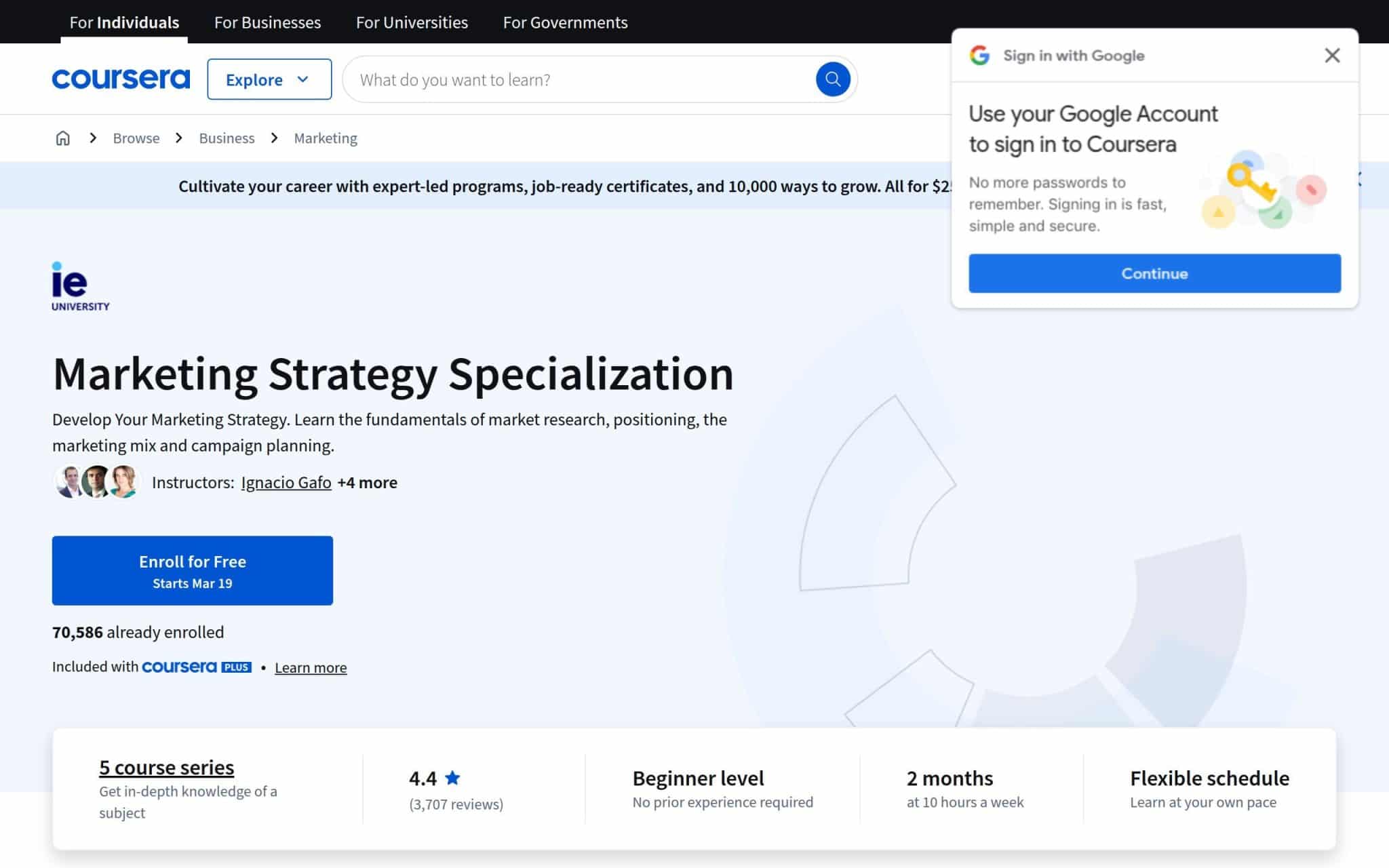 Spécialisation Stratégie de marketing - Coursera