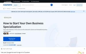 Spécialisation Comment créer votre propre entreprise – Coursera