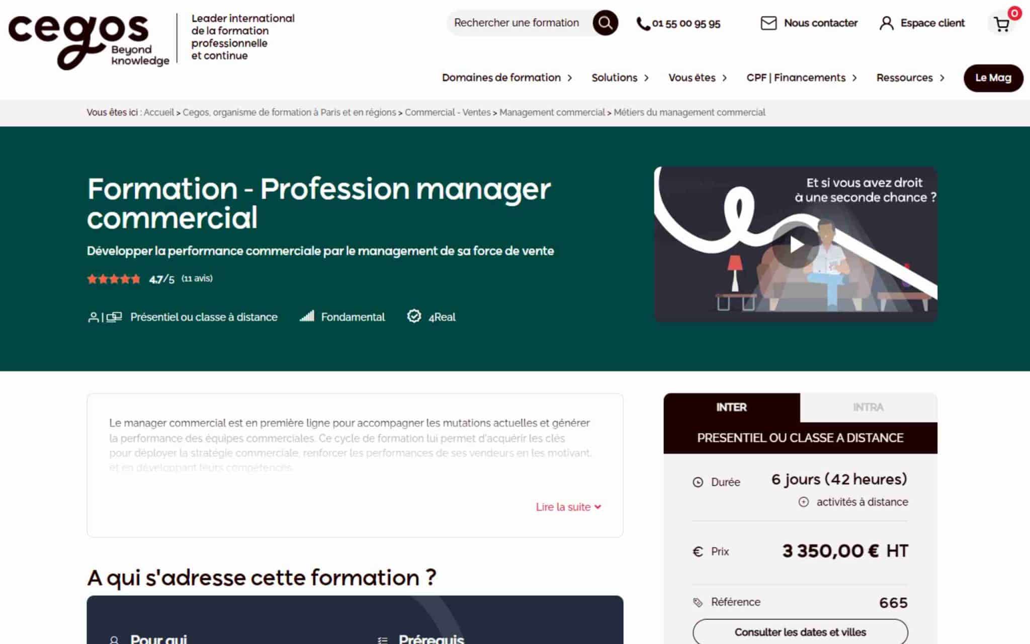 Formation - Profession manager commercial - Cegos