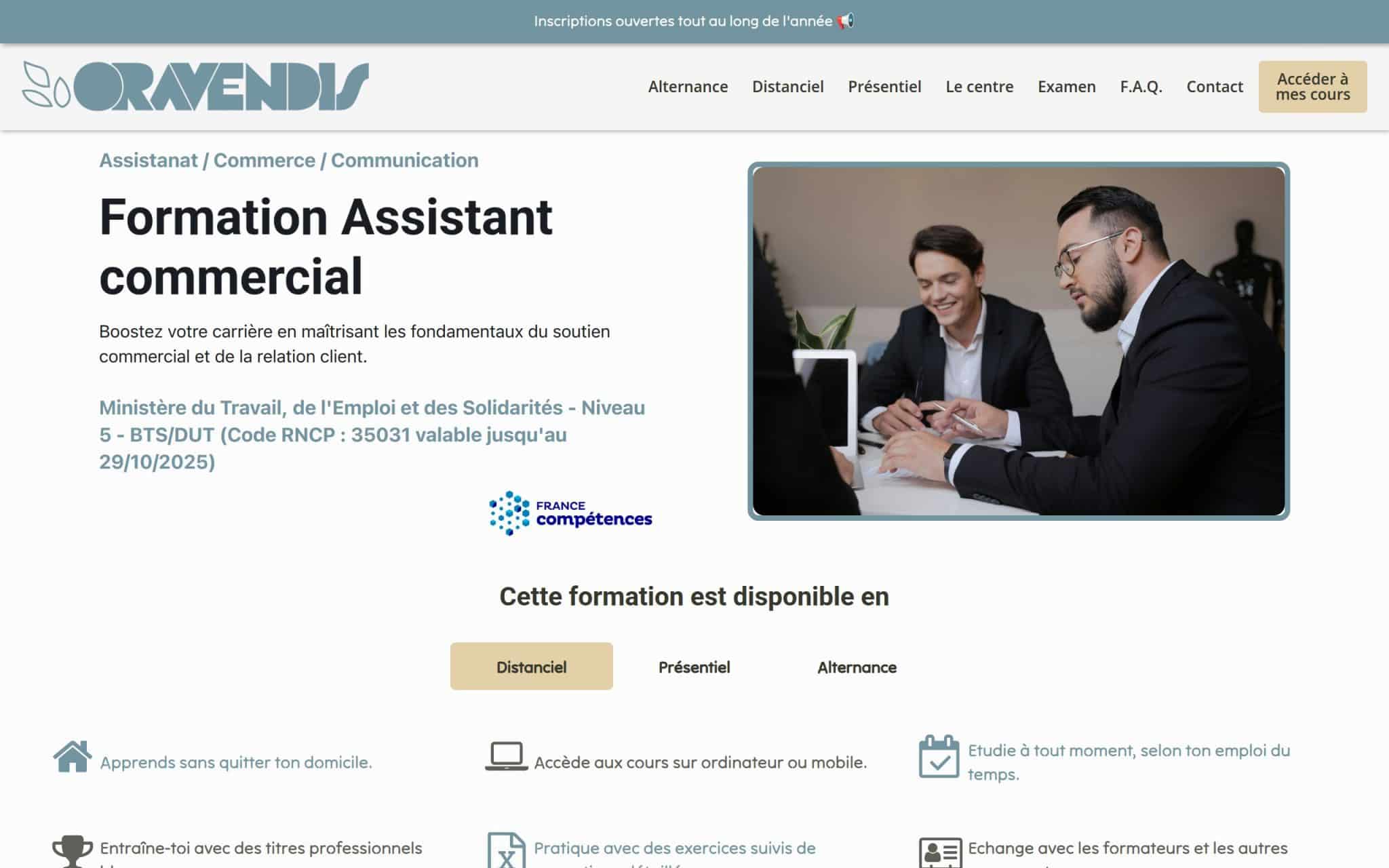 Formation Assistant commercial - Oravendis