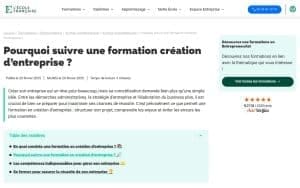 Formation Création d’Entreprise – L’École Française