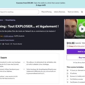 Dropshipping : Tout exploser... et légalement ! - Udemy