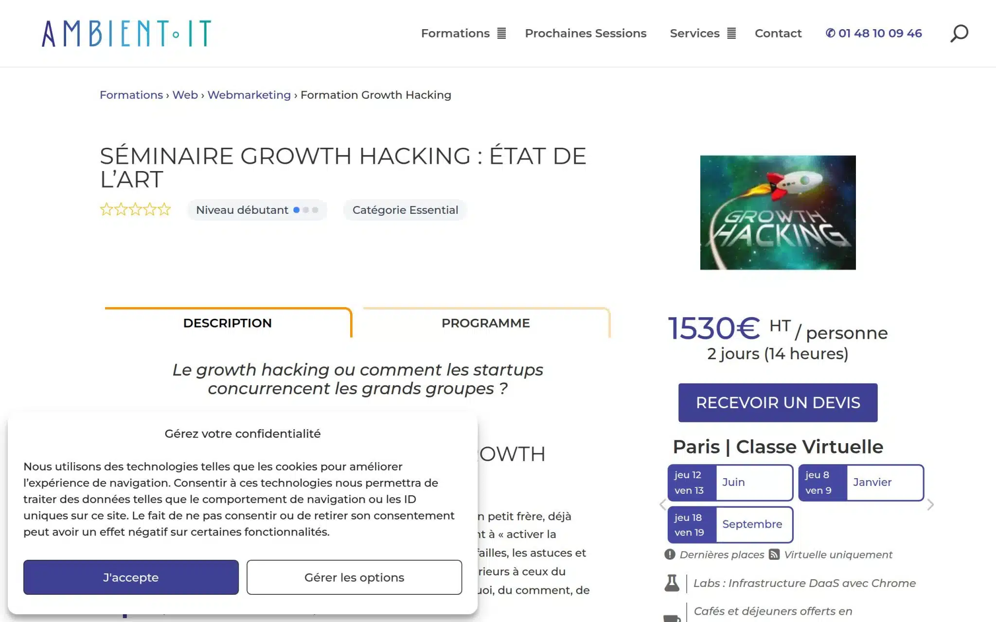 Formation Séminaire Growth Hacking : État de l’art - Ambient IT