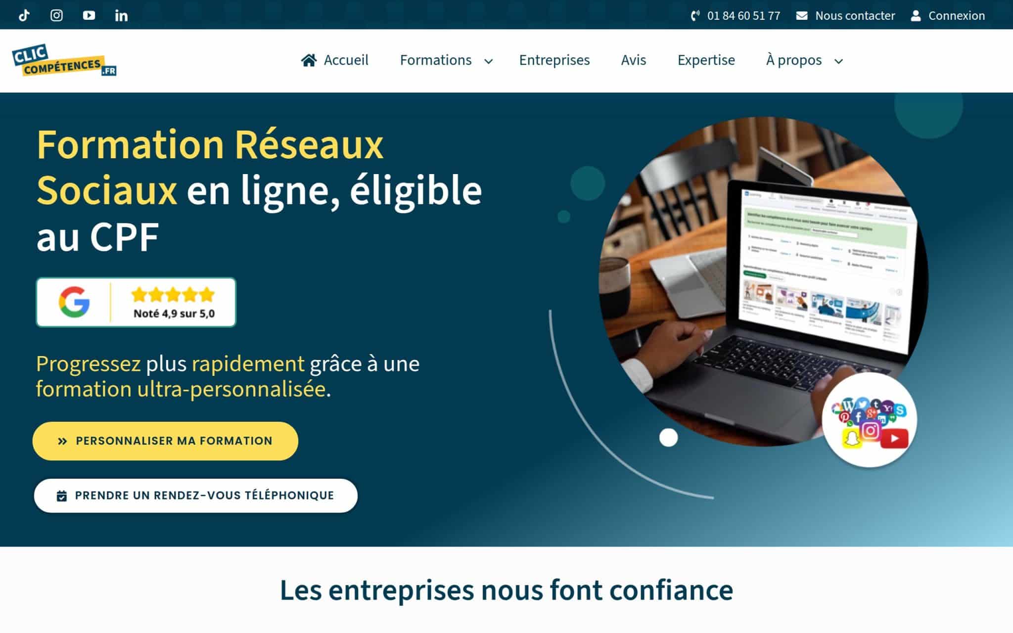 Formation Réseaux Sociaux en ligne, éligible au CPF - Clic Compétences