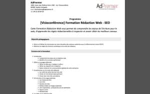 Formation Rédaction web SEO – AdPremier