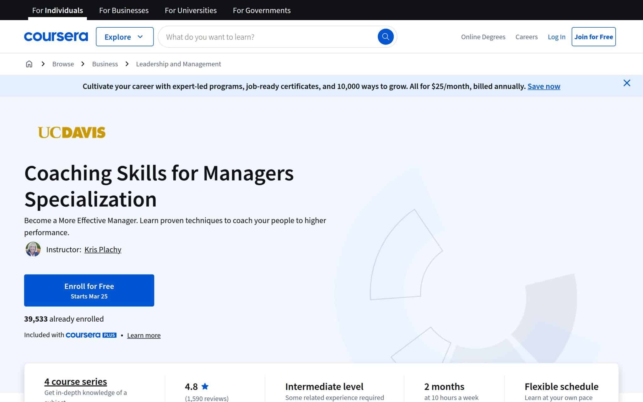 Spécialisation Compétences en matière de coaching pour les managers - Coursera
