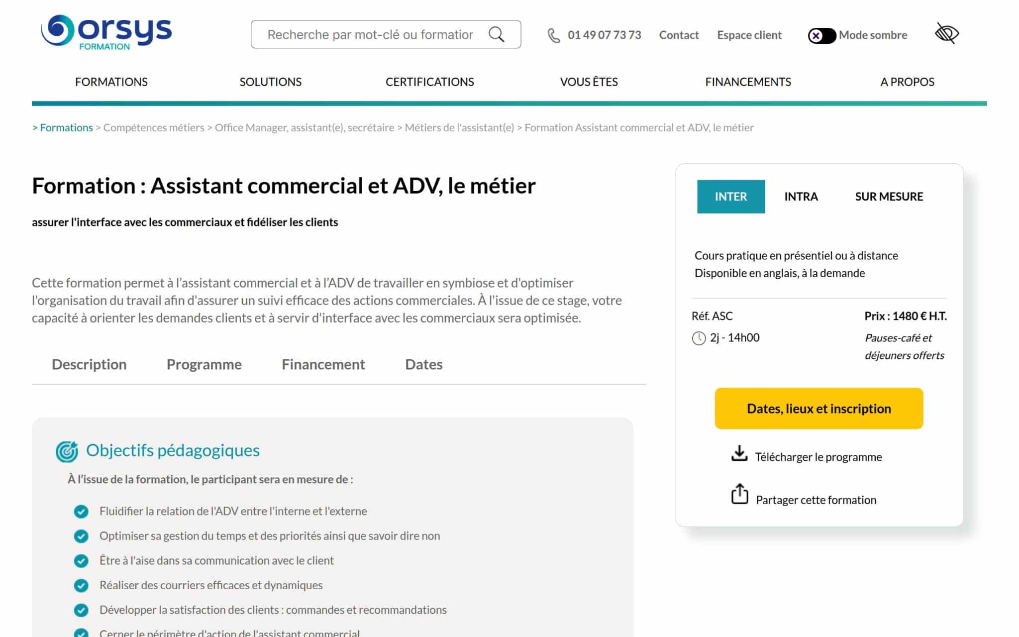 Formation : Assistant commercial et ADV, le métier - Orsys