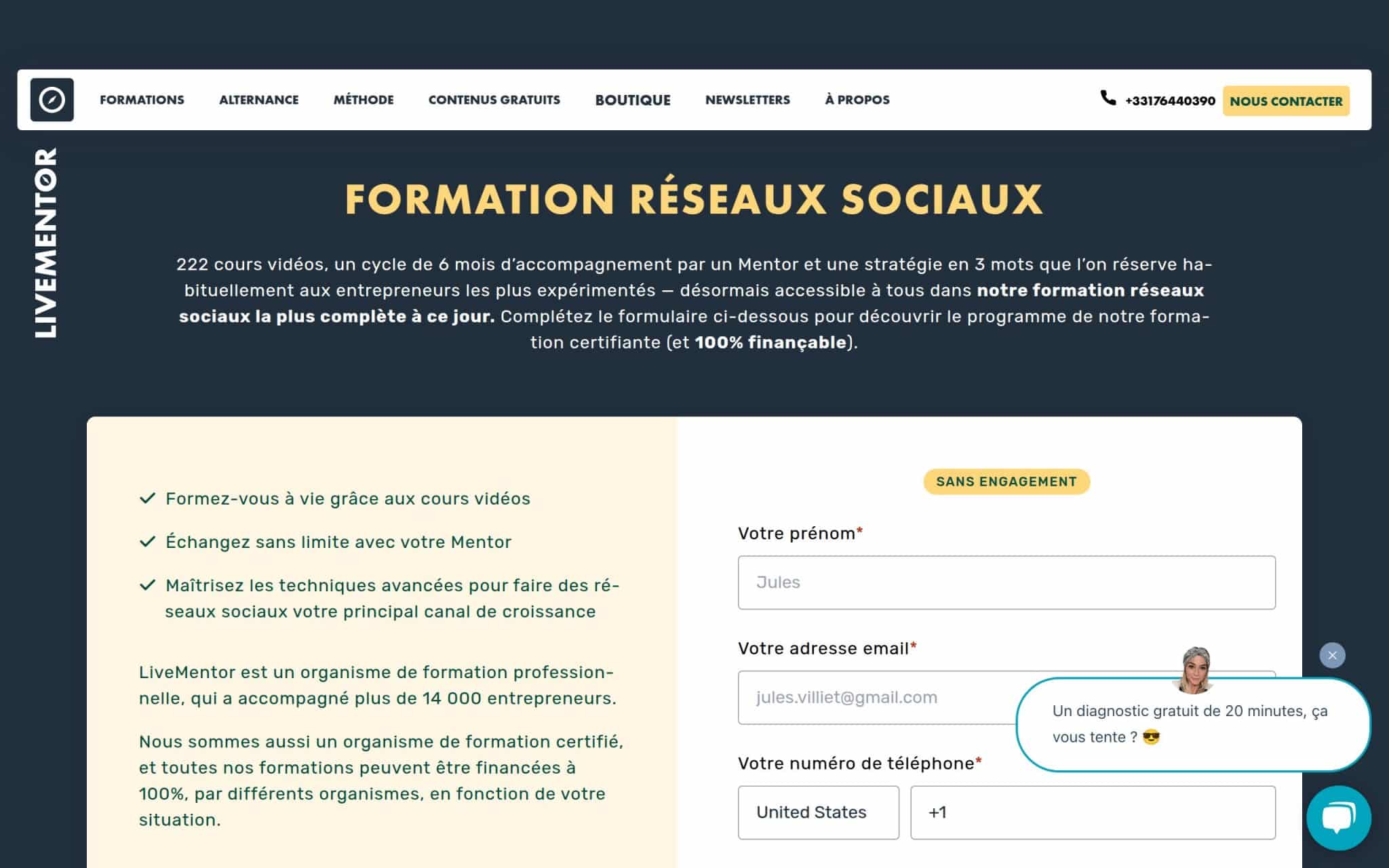 Formation Réseaux Sociaux - Livementor