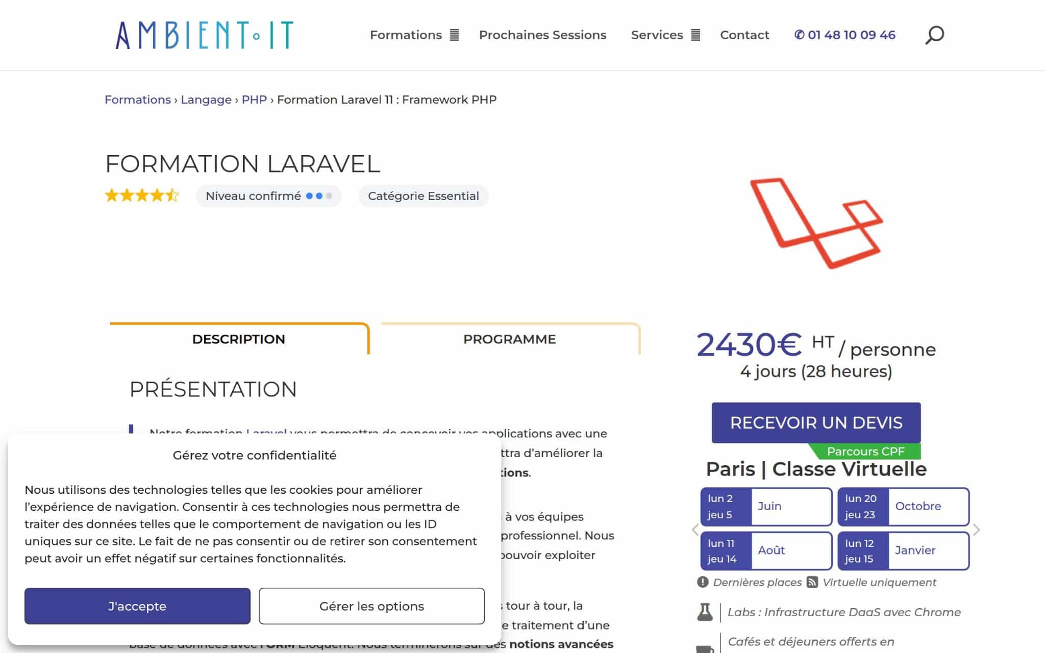 Formation Laravel - Ambient IT
