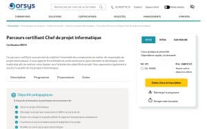 Parcours certifiant Chef de projet informatique – Orsys