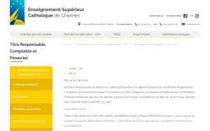 Titre Responsable Comptable et Financier – Enseignement Supérieur Catholique de Chartres