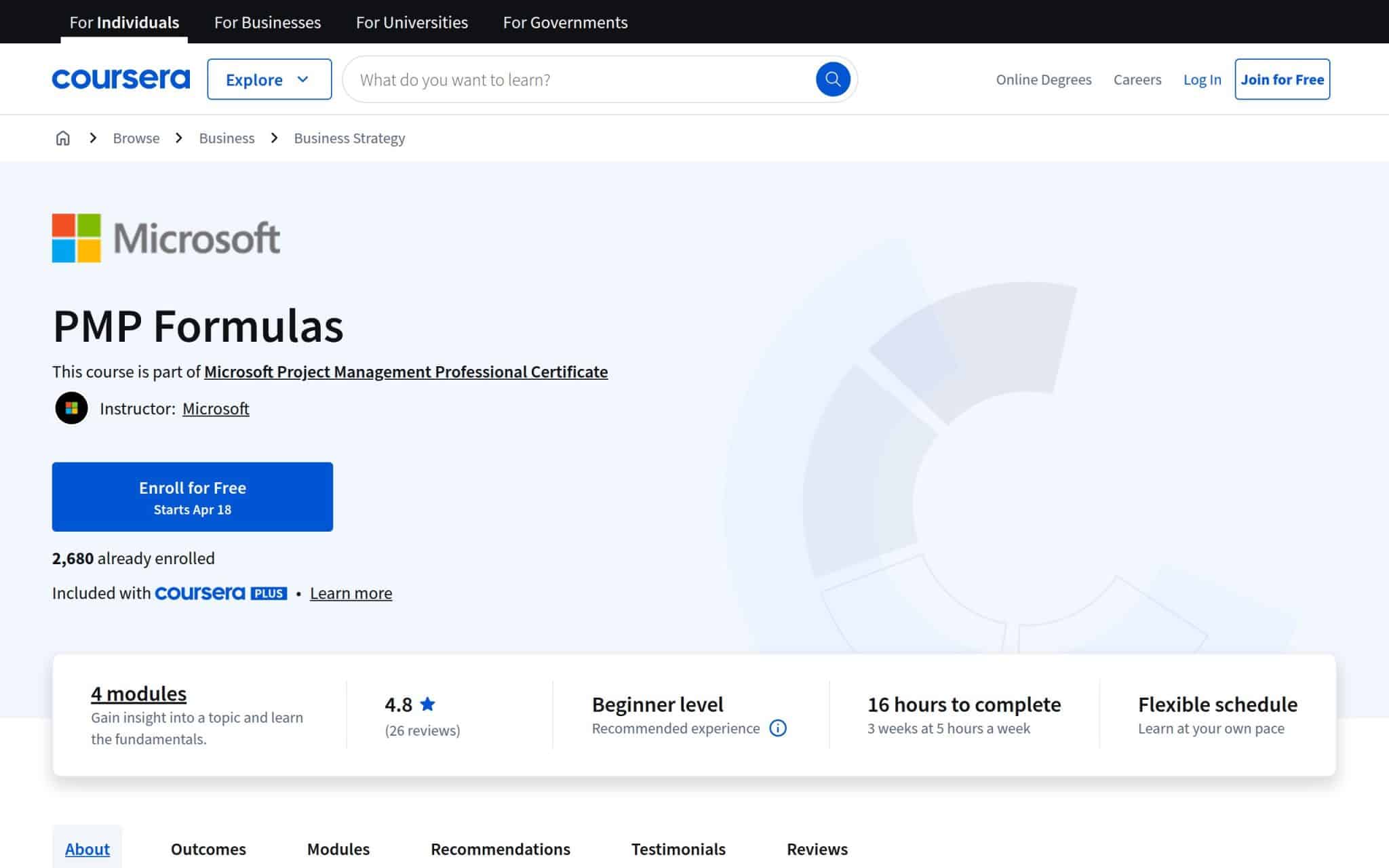 Formules PMP - Coursera
