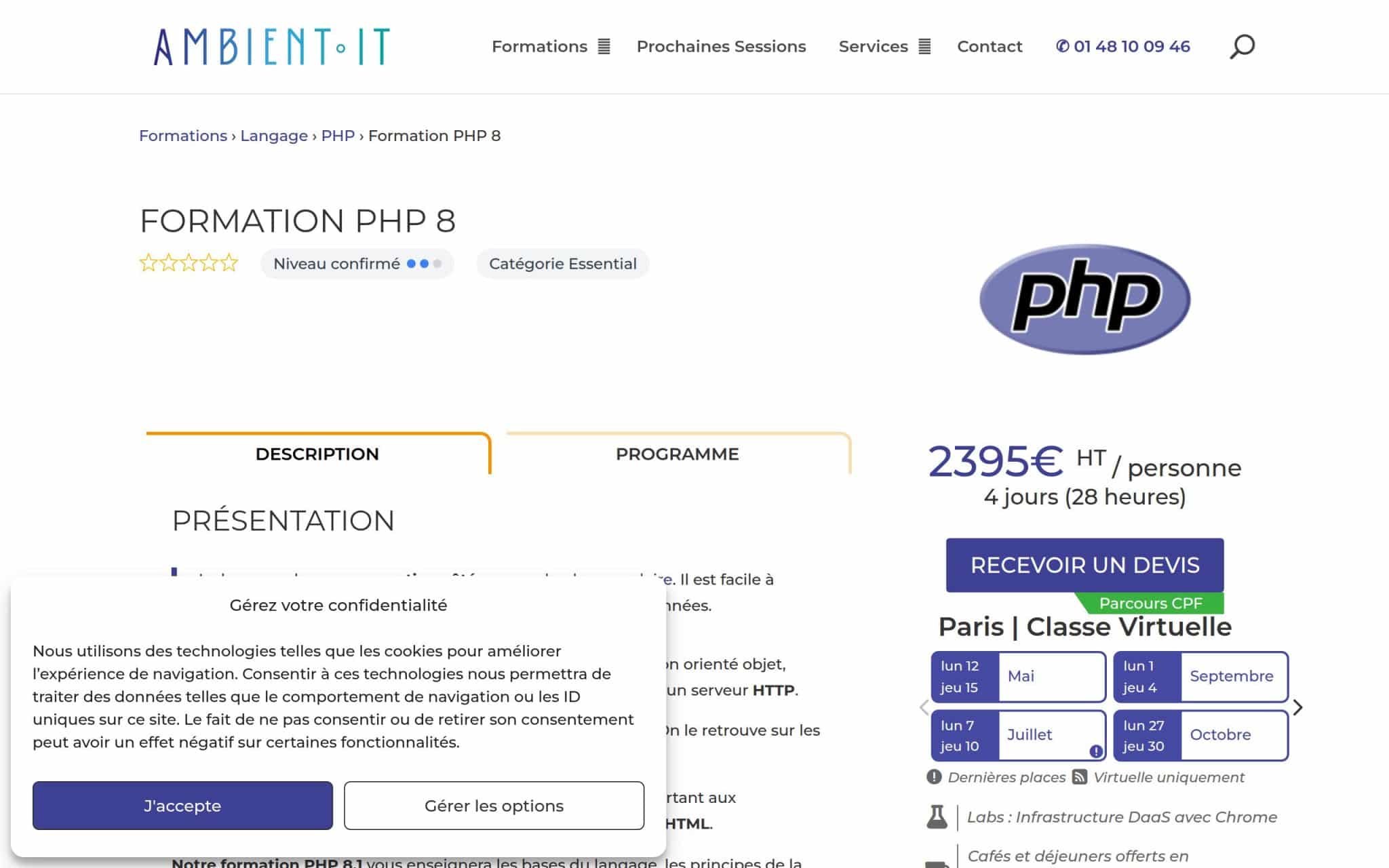 Formation PHP 8 - Ambient IT