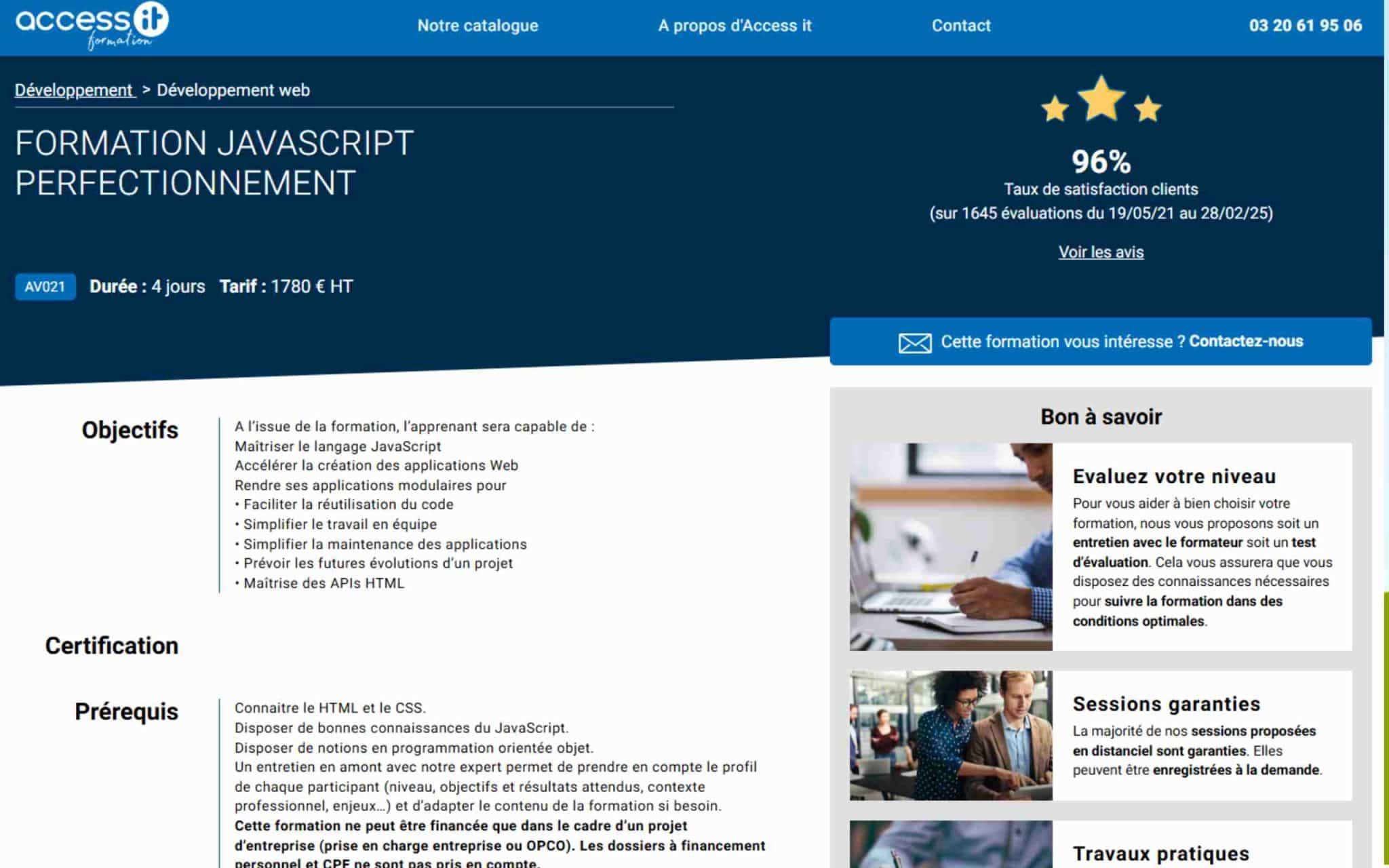 Formation JavaScript perfectionnement - Access IT