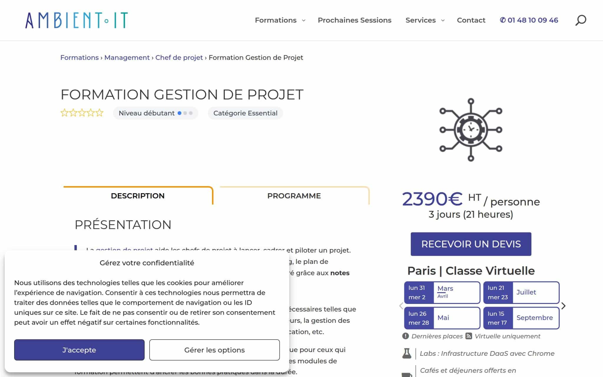 Formation Gestion de Projet - Ambient IT