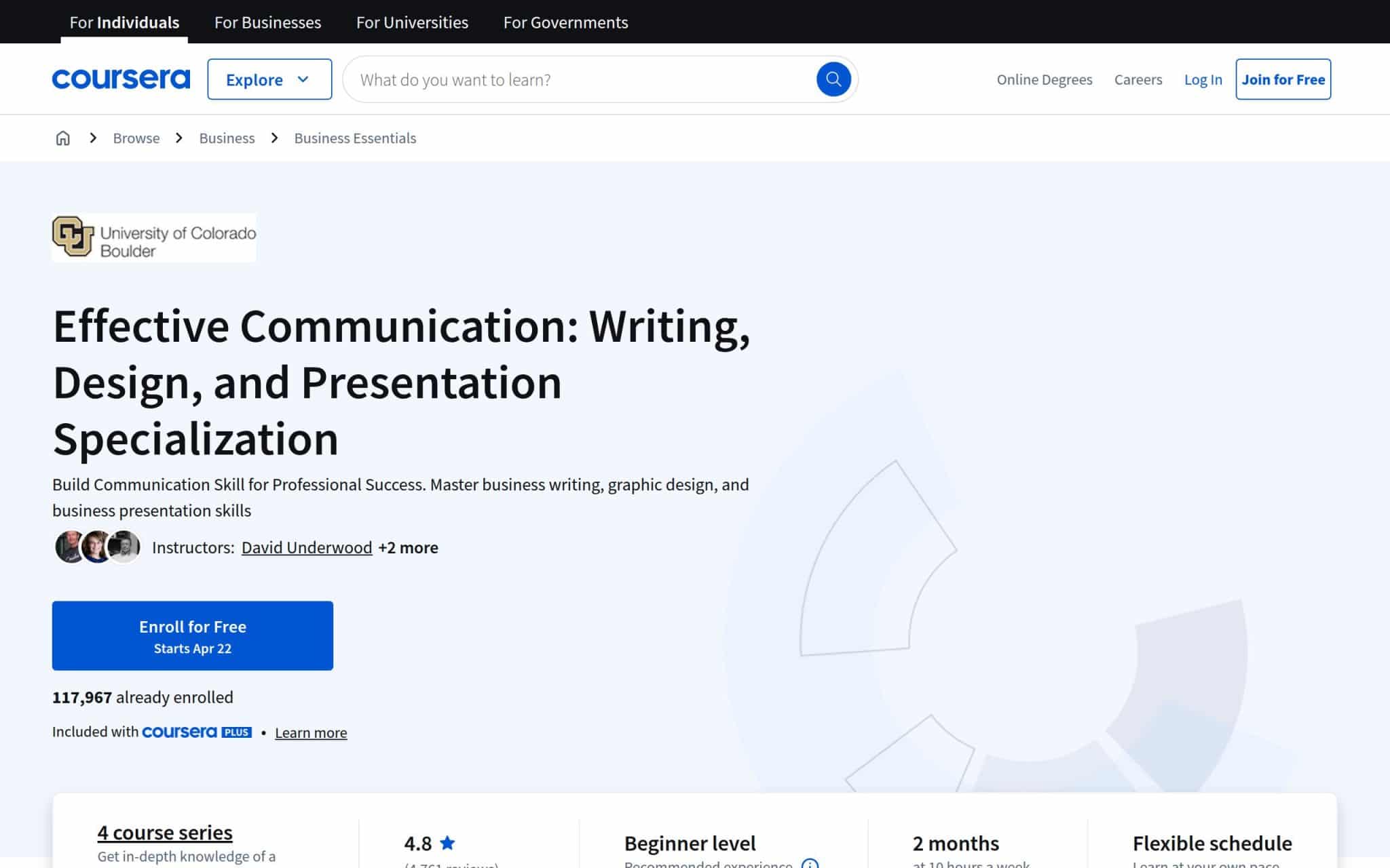 Spécialisation Communication efficace : Rédaction, conception et présentation - Coursera