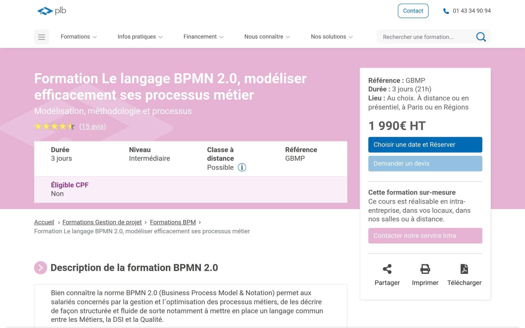 Formation Le langage BPMN 2.0, modéliser efficacement ses processus métier - Plb Consultant
