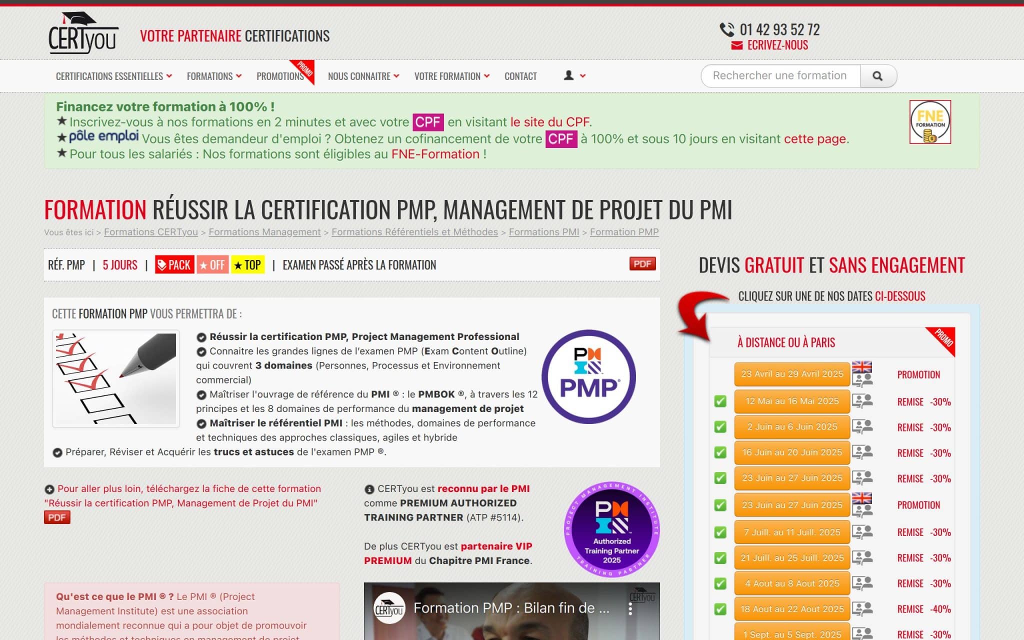 Formation Réussir la certification PMP, Management de Projet du PMI - CertYou