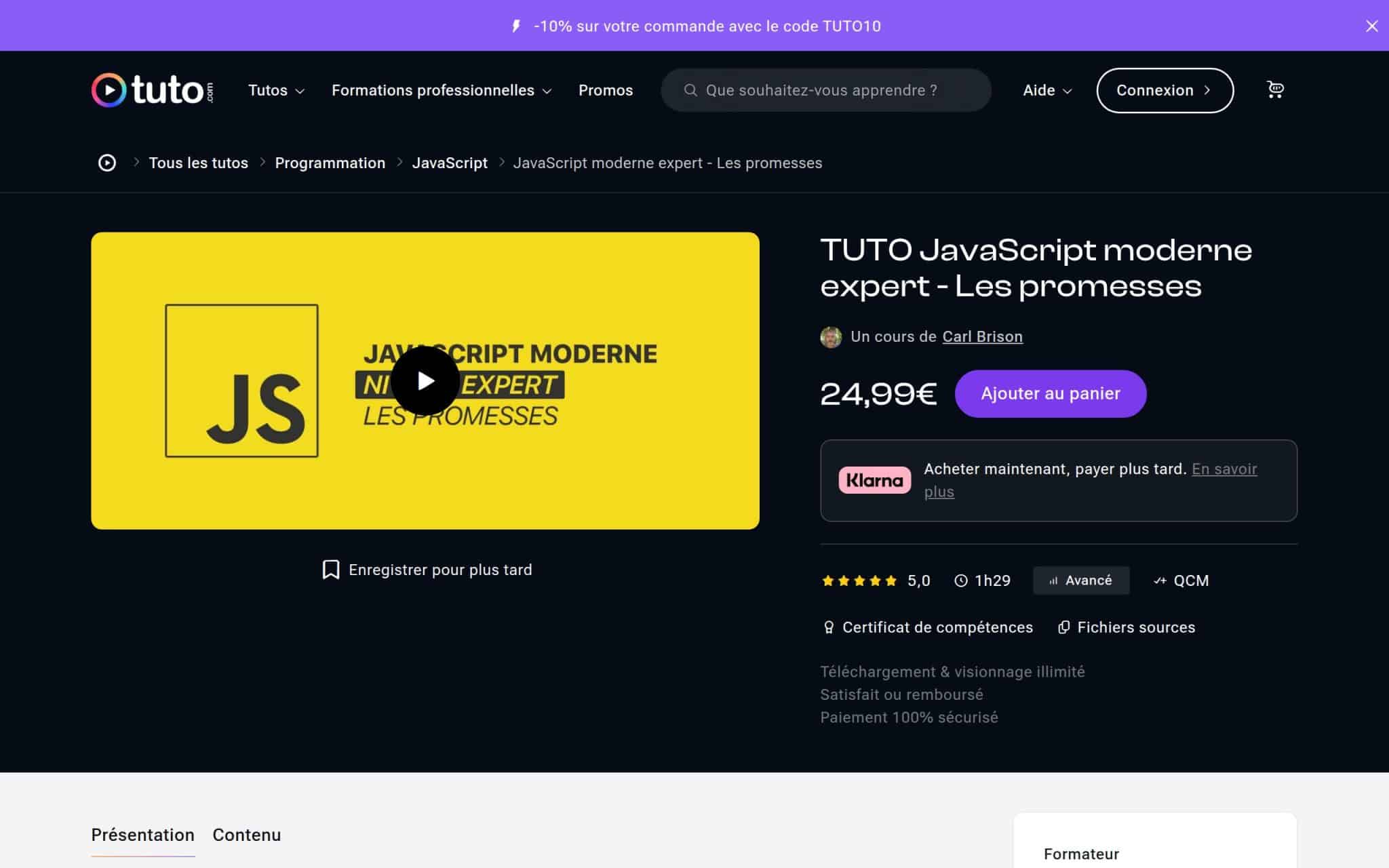 JavaScript moderne expert - Les promesses - Tuto