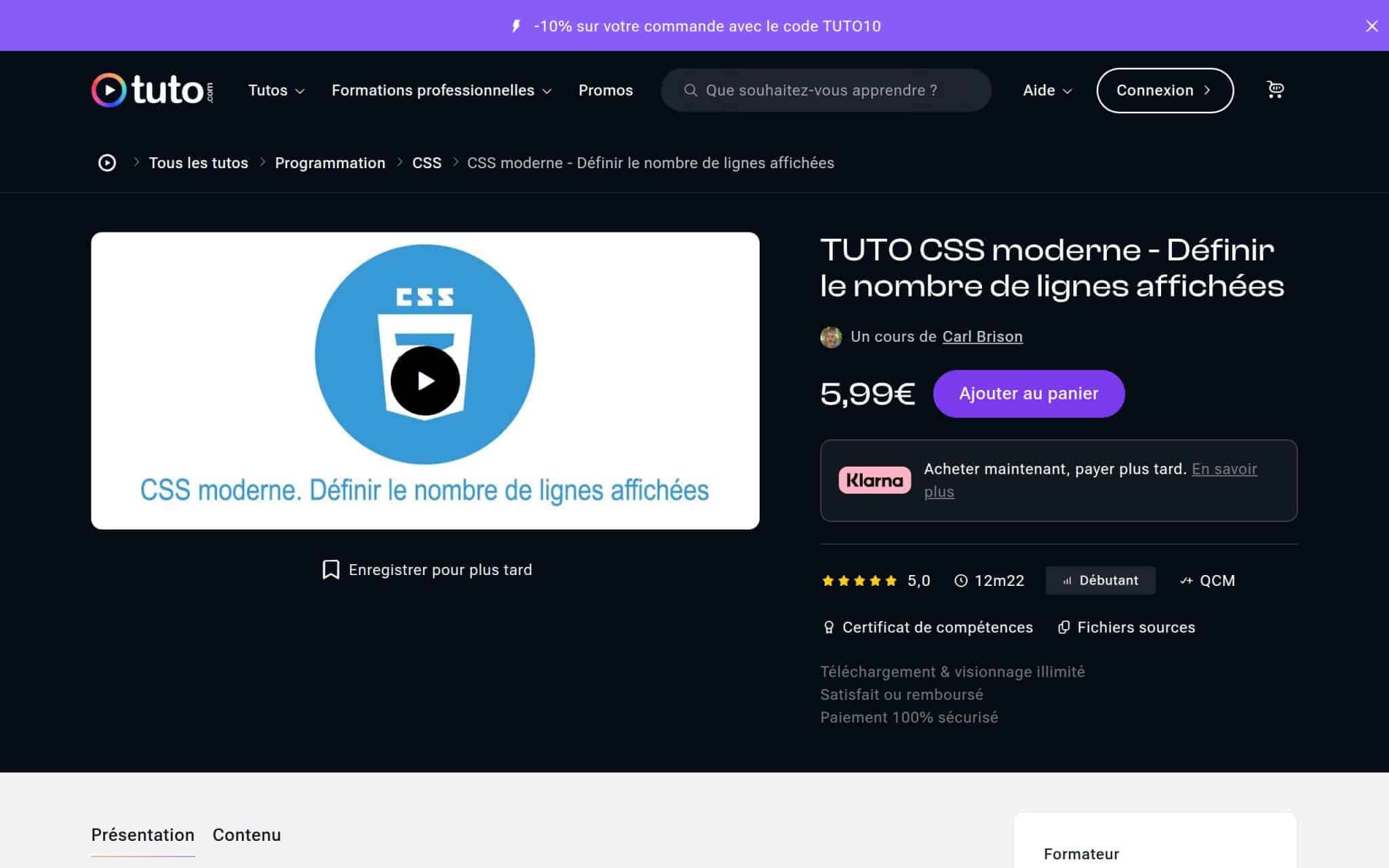 CSS moderne - Définir le nombre de lignes affichées - Tuto