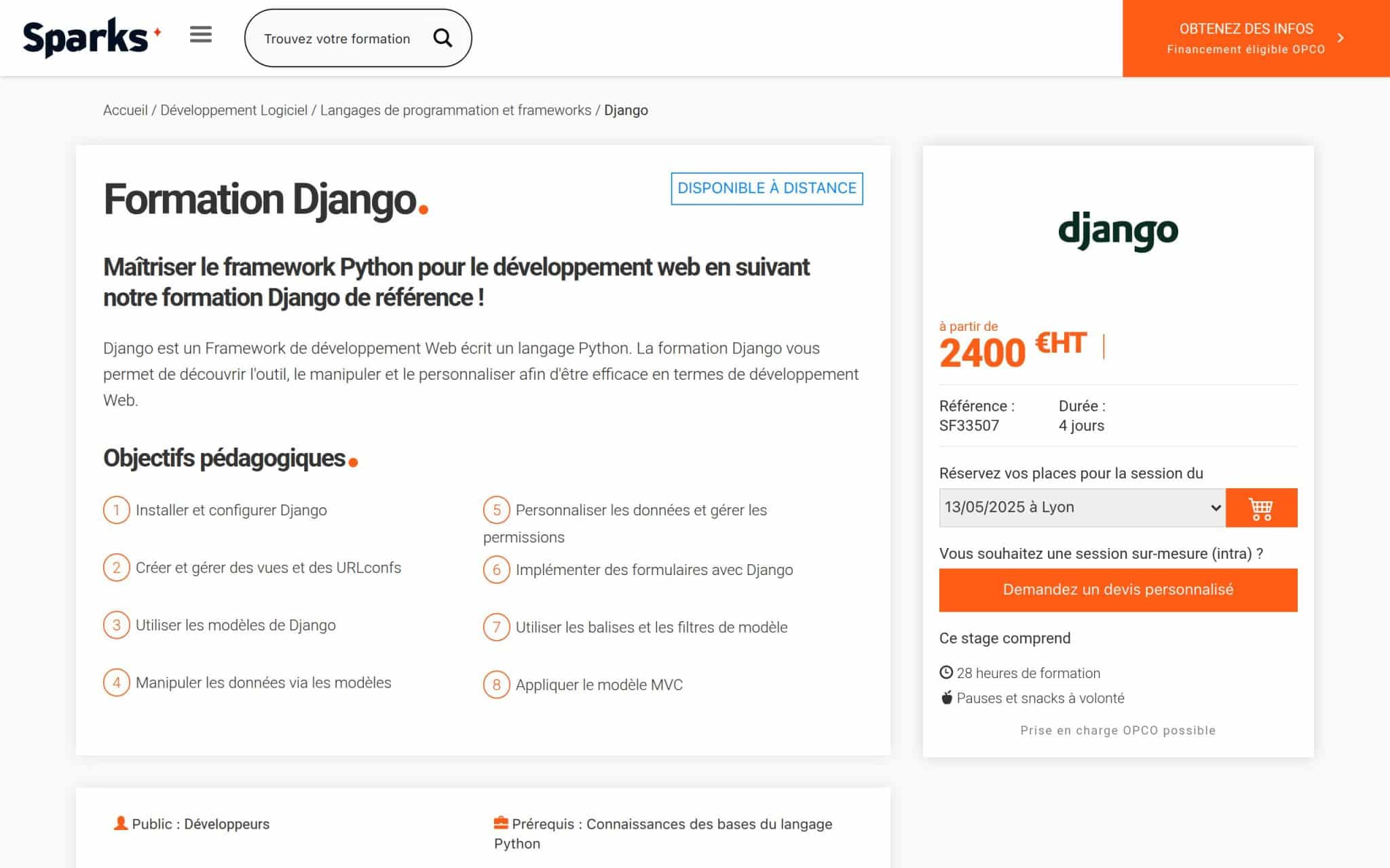 Formation Django - Sparks