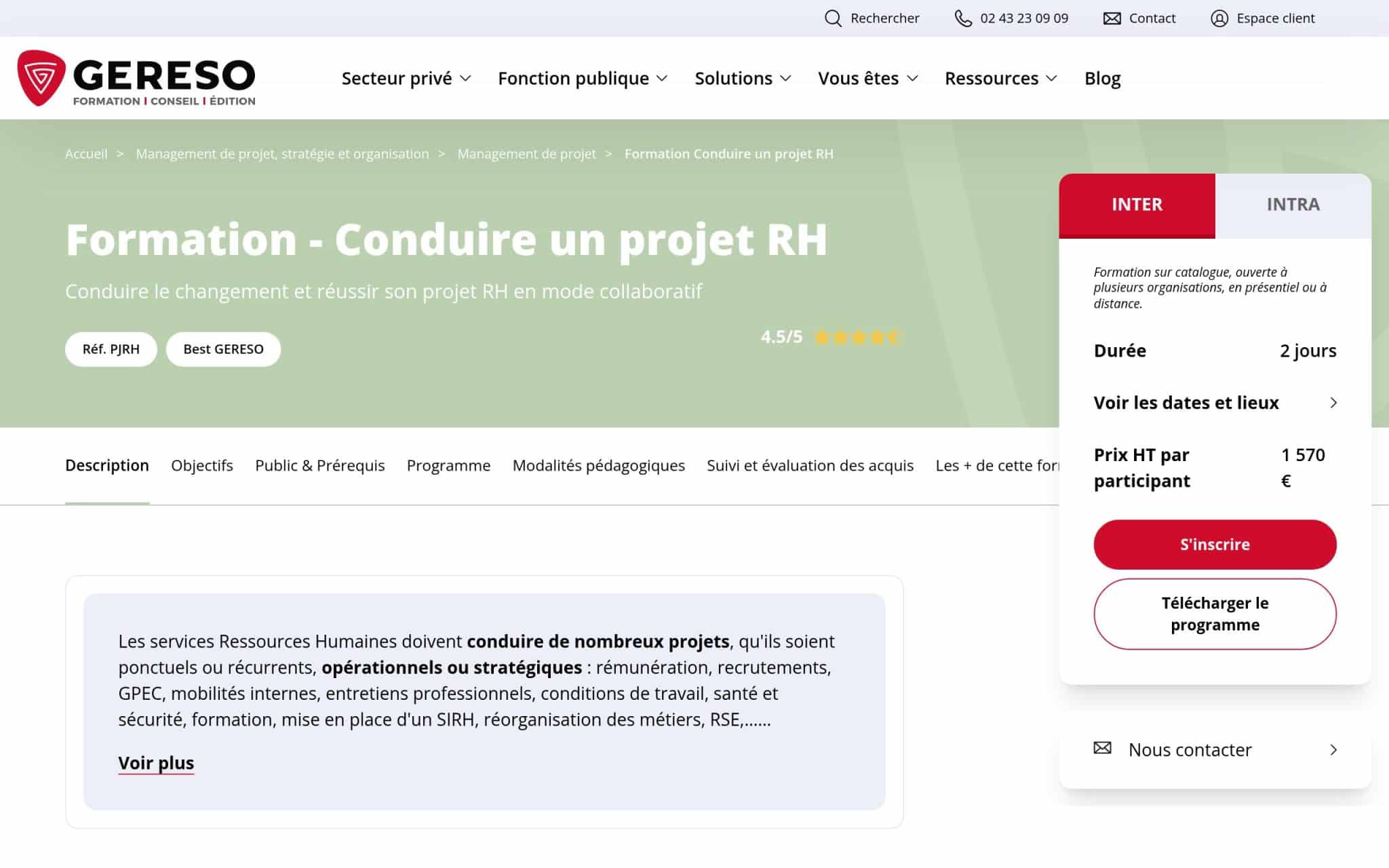 Conduire un projet RH - Gereso