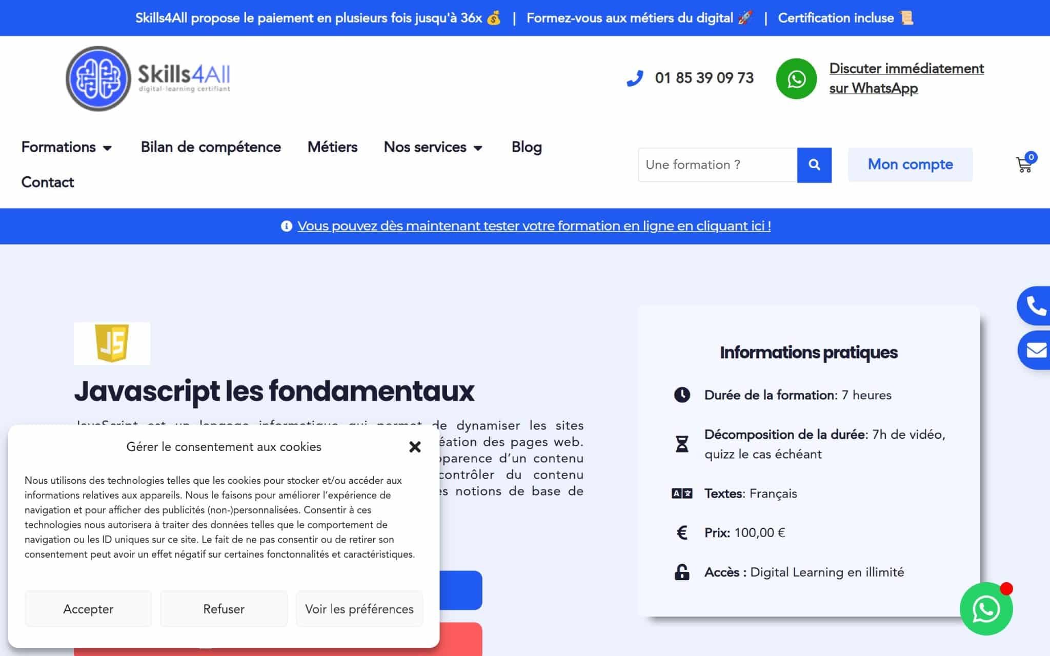 Formation Javascript les fondamentaux - Skills4All