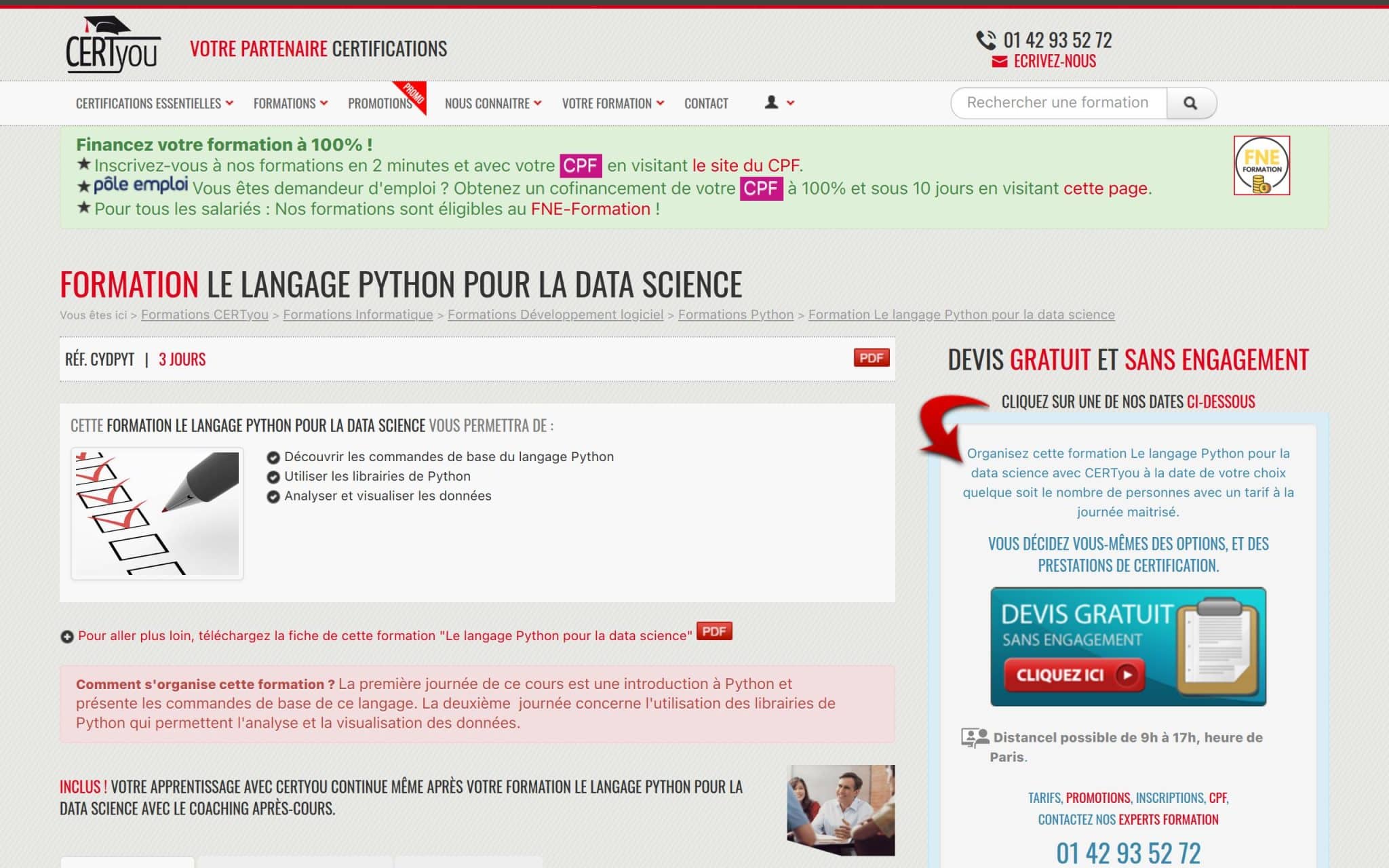Formation Le langage Python pour la data science - CertYou