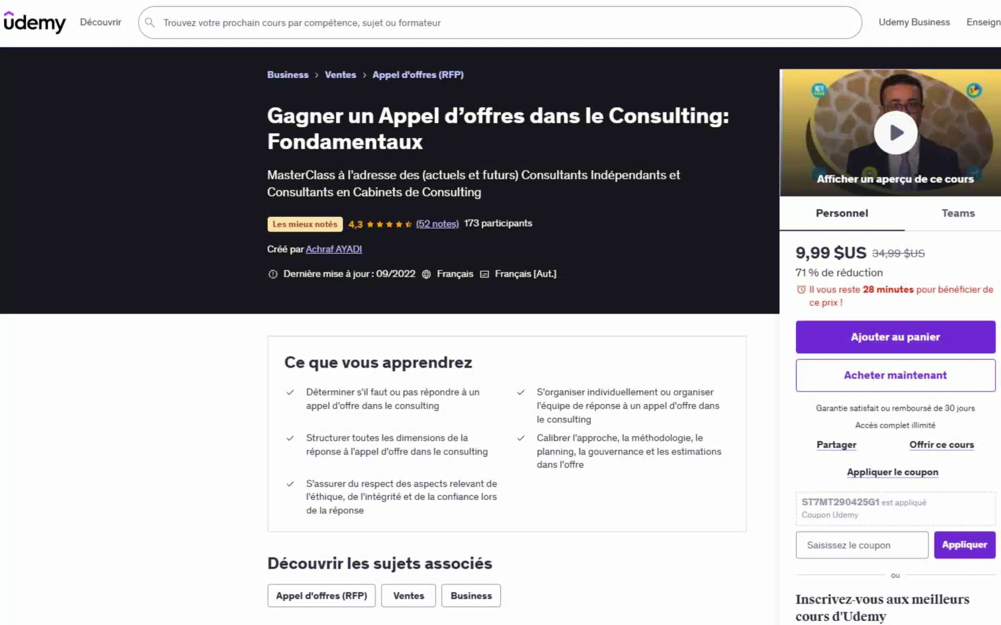 Gagner un Appel dâoffres dans le Consulting: Fondamentaux - Udemy