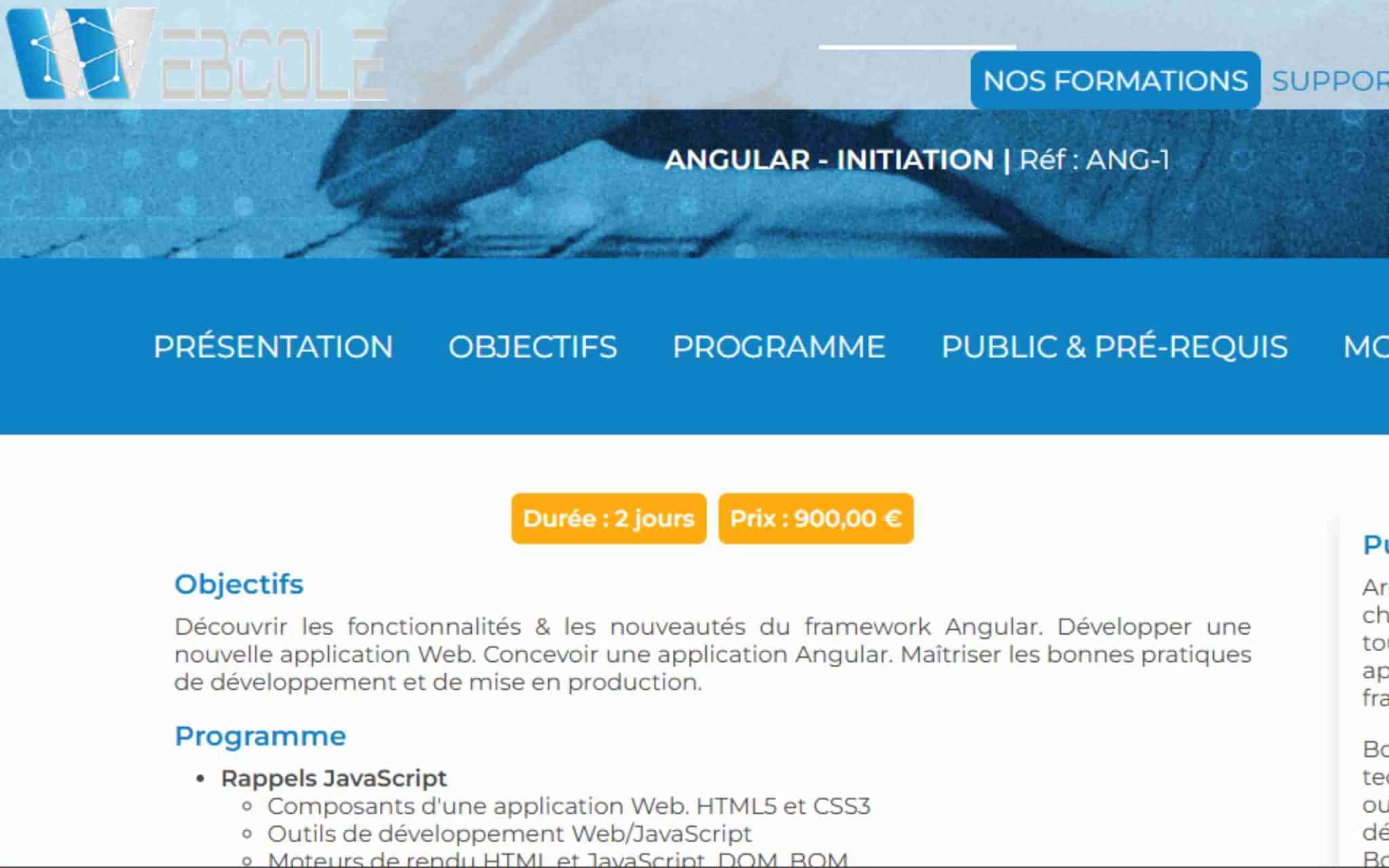 Angular - initiation - Webcole