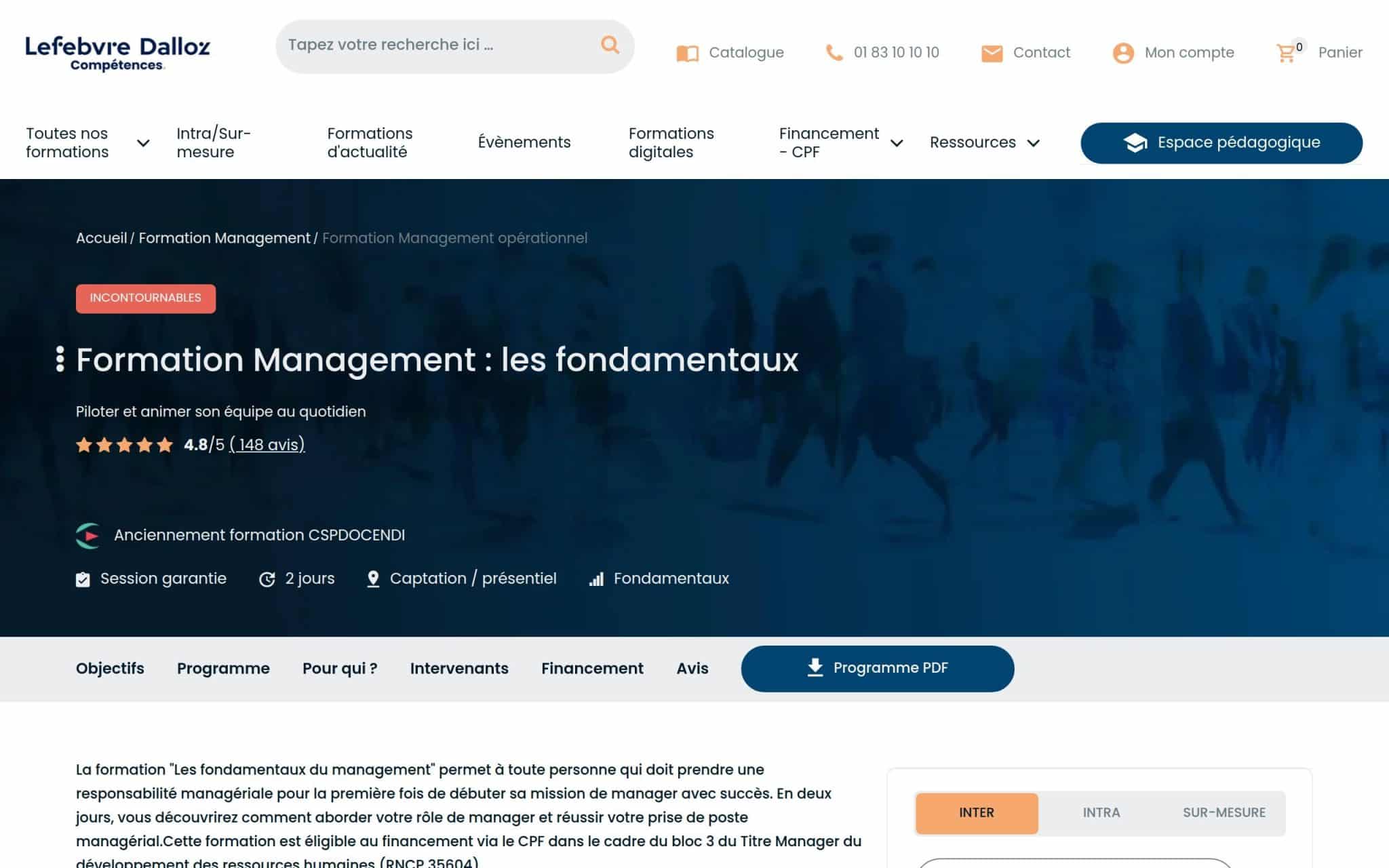 Formation Management : les fondamentaux - Lefebvre Dalloz Compétences