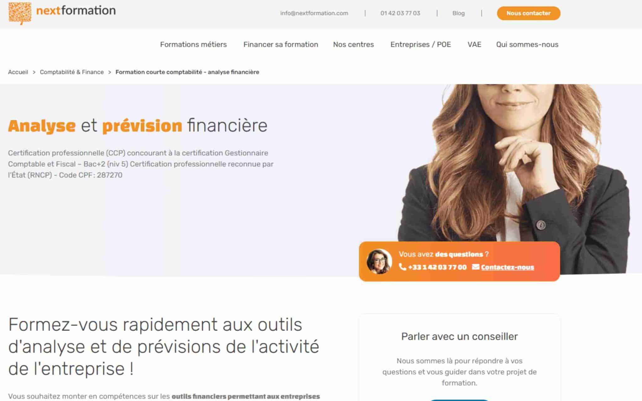 Analyse et prévision financière - Nextformation