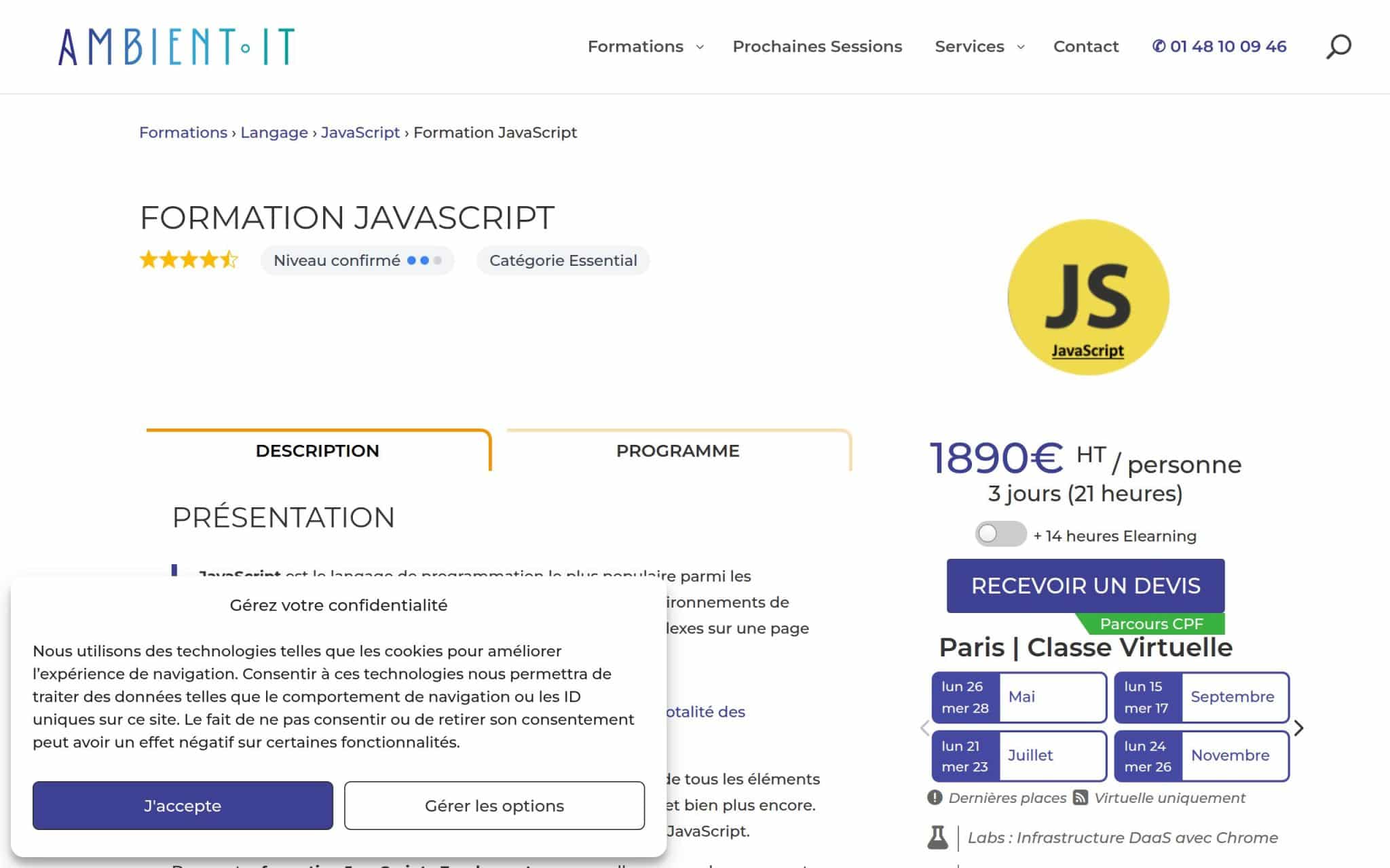 Formation JavaScript : Fondamentaux - Ambient IT