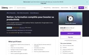 Notion : la formation complète pour booster sa productivité – Udemy