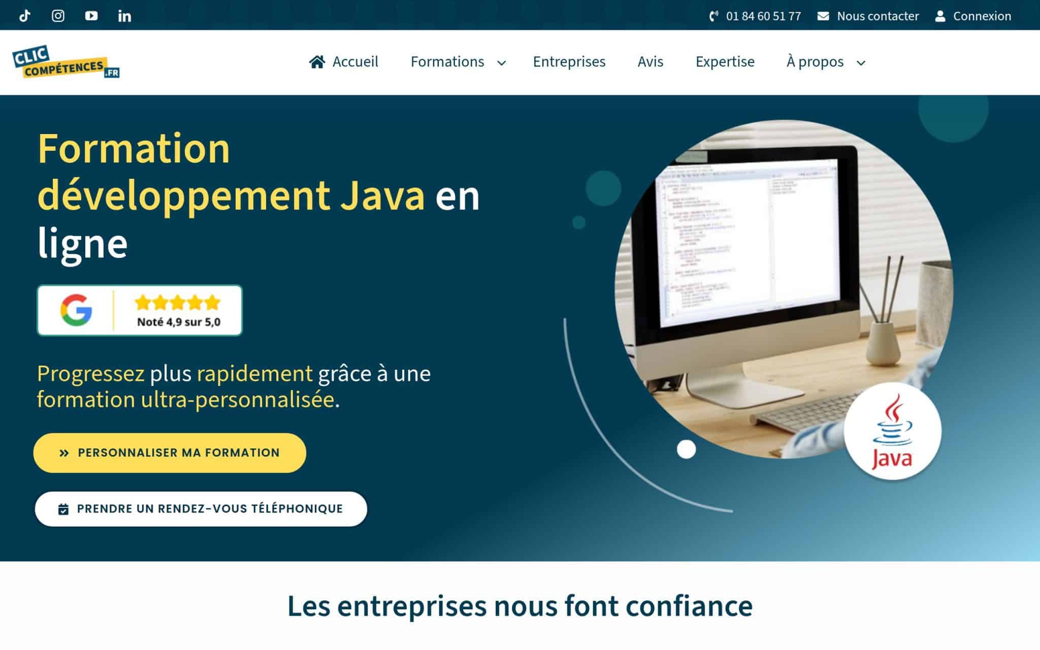 Formation développement Java en ligne - Clic Compétences