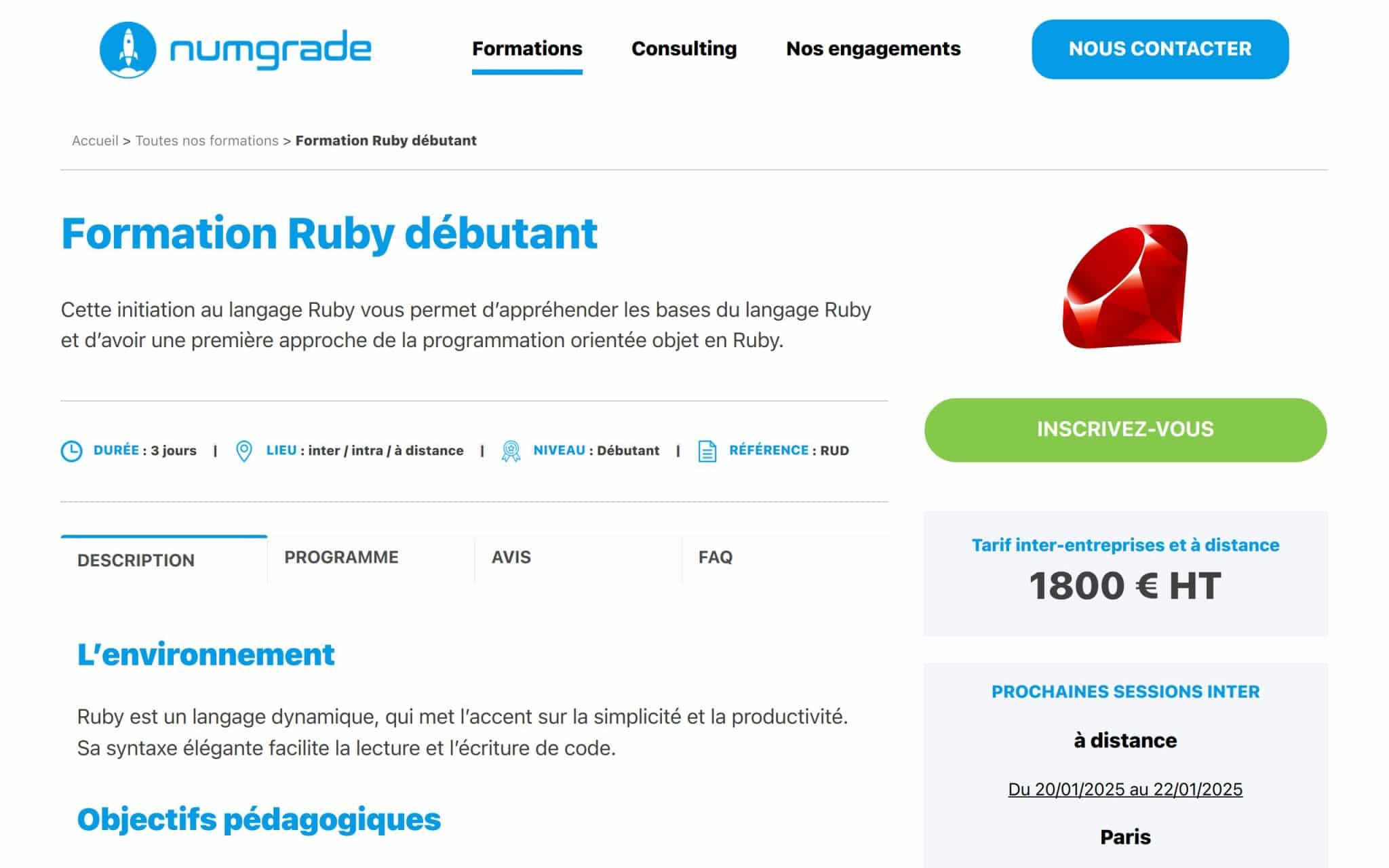 Formation Ruby débutant - numgrade