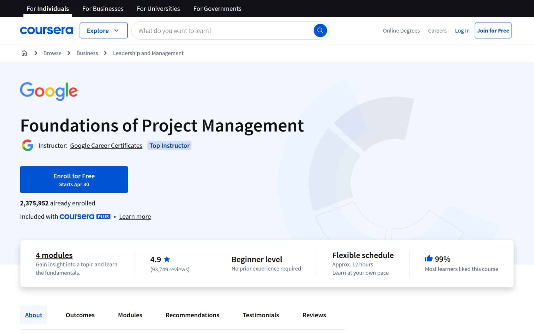 Fondamentaux du Projet Management - Coursera