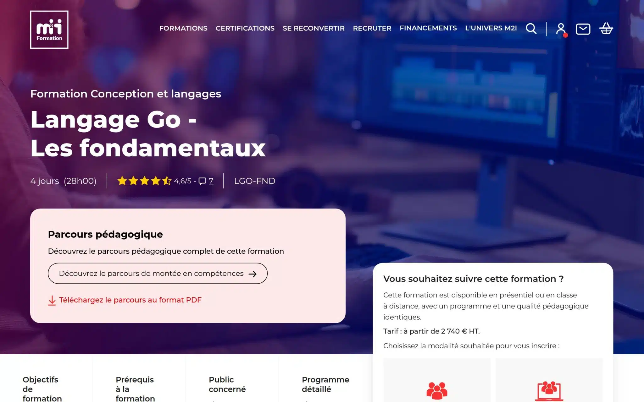 Langage Go - Les fondamentaux - M2i