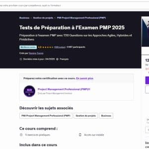Tests de Préparation à l'Examen PMP 2025 - Udemy