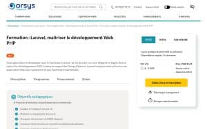 Formation : Laravel, maîtriser le développement Web PHP – Orsys