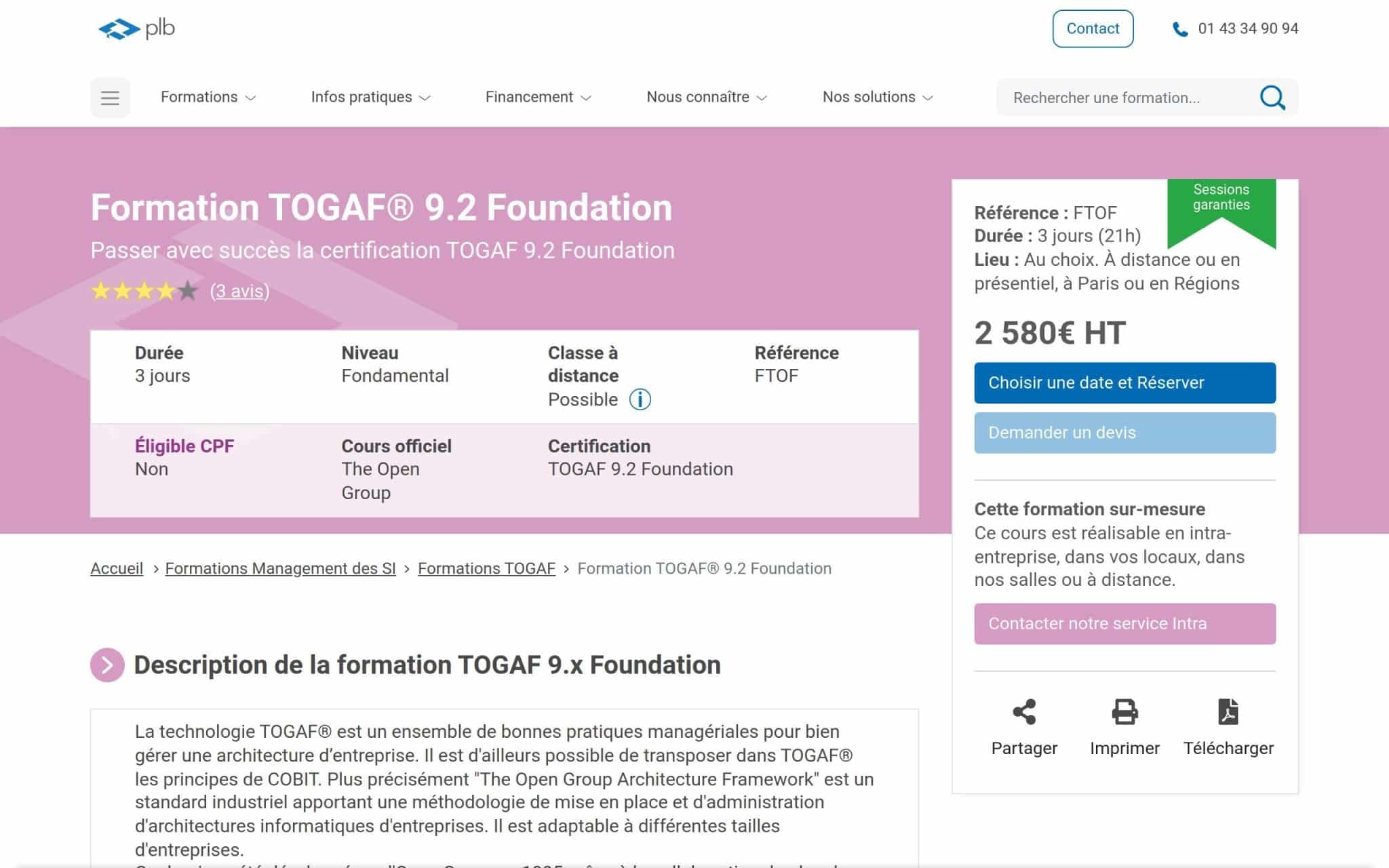 Formation TOGAF - Plb Consultant