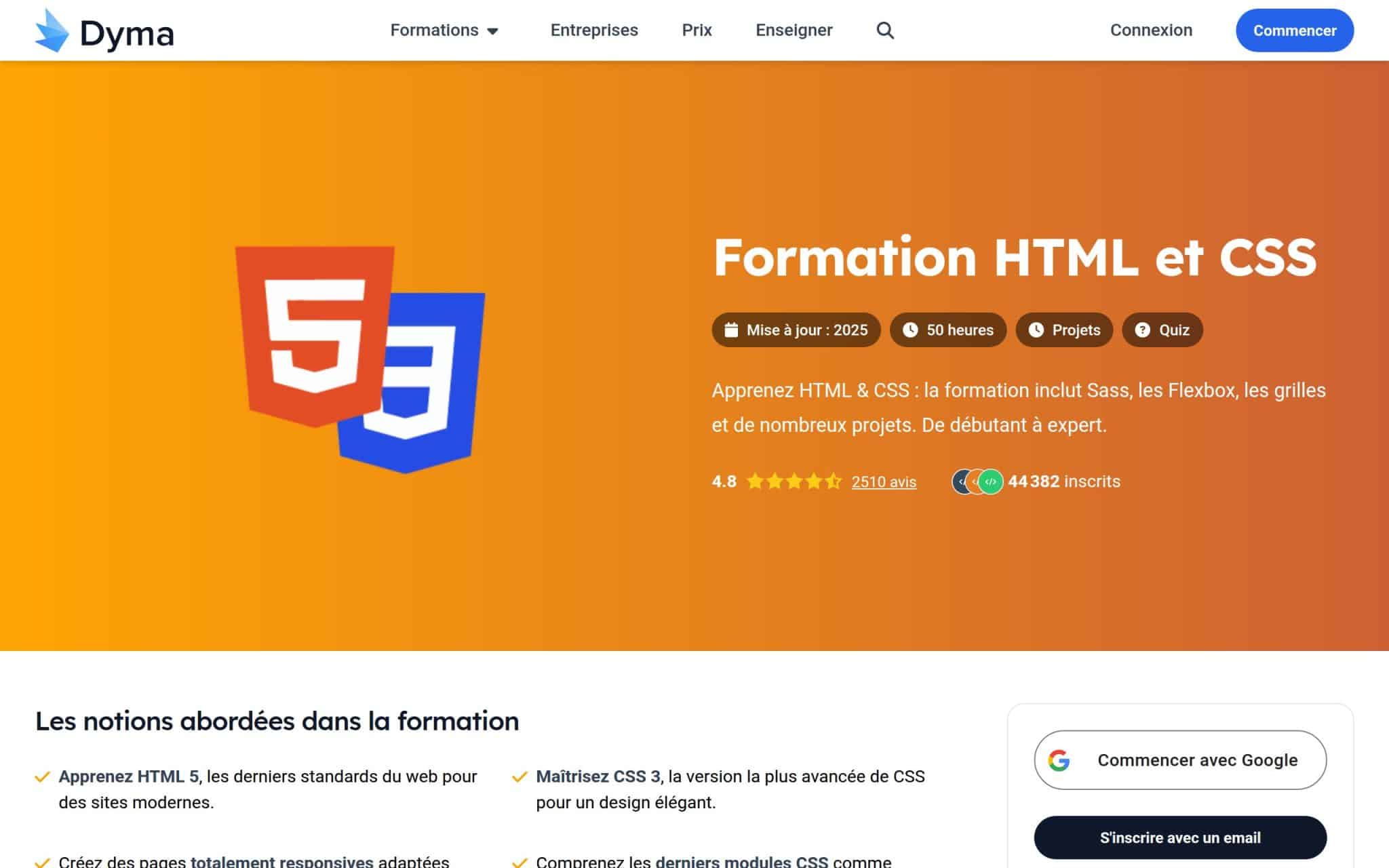 Formation HTML et CSS - Dyma
