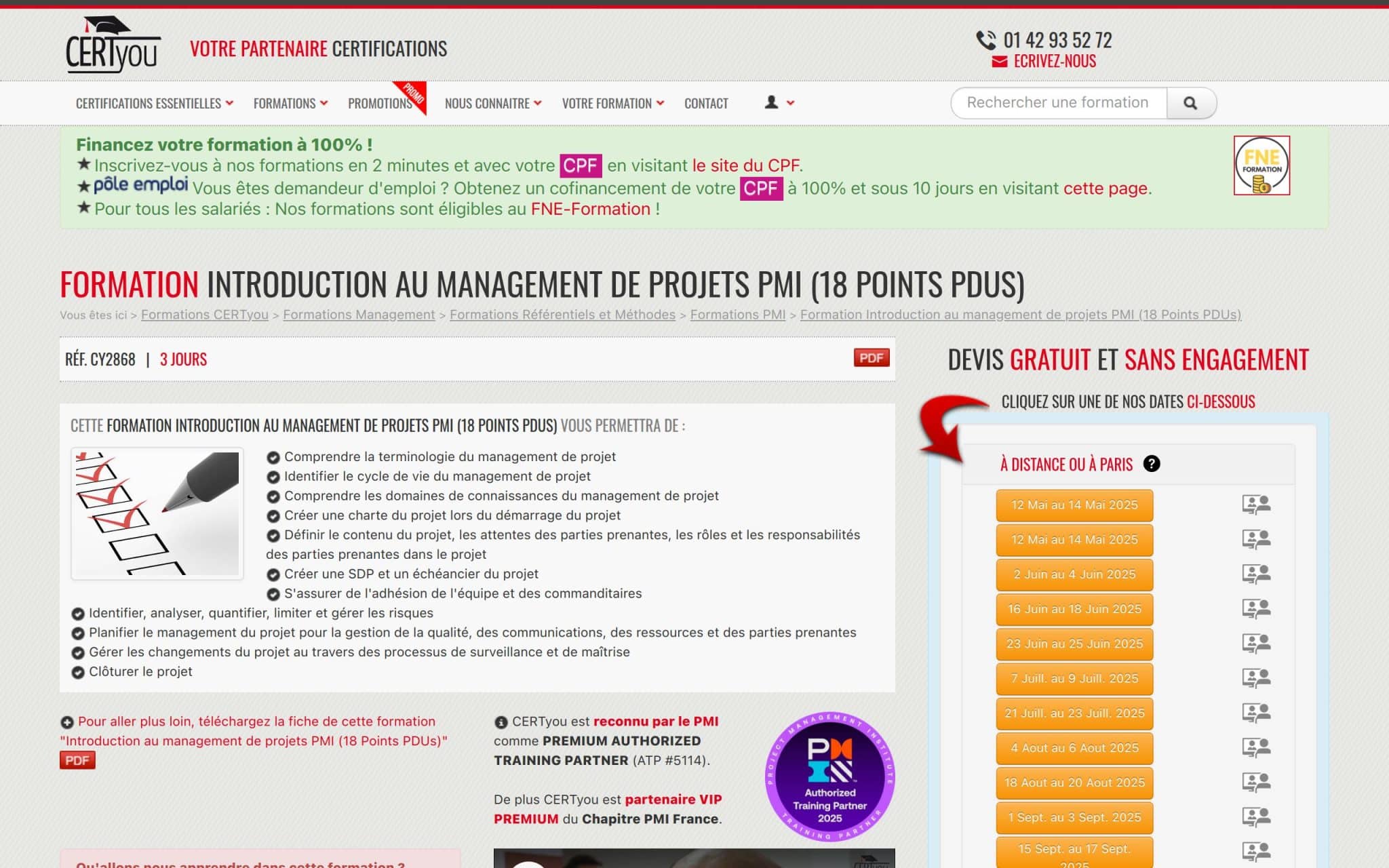 Formation Introduction au management de projets PMI - CertYou