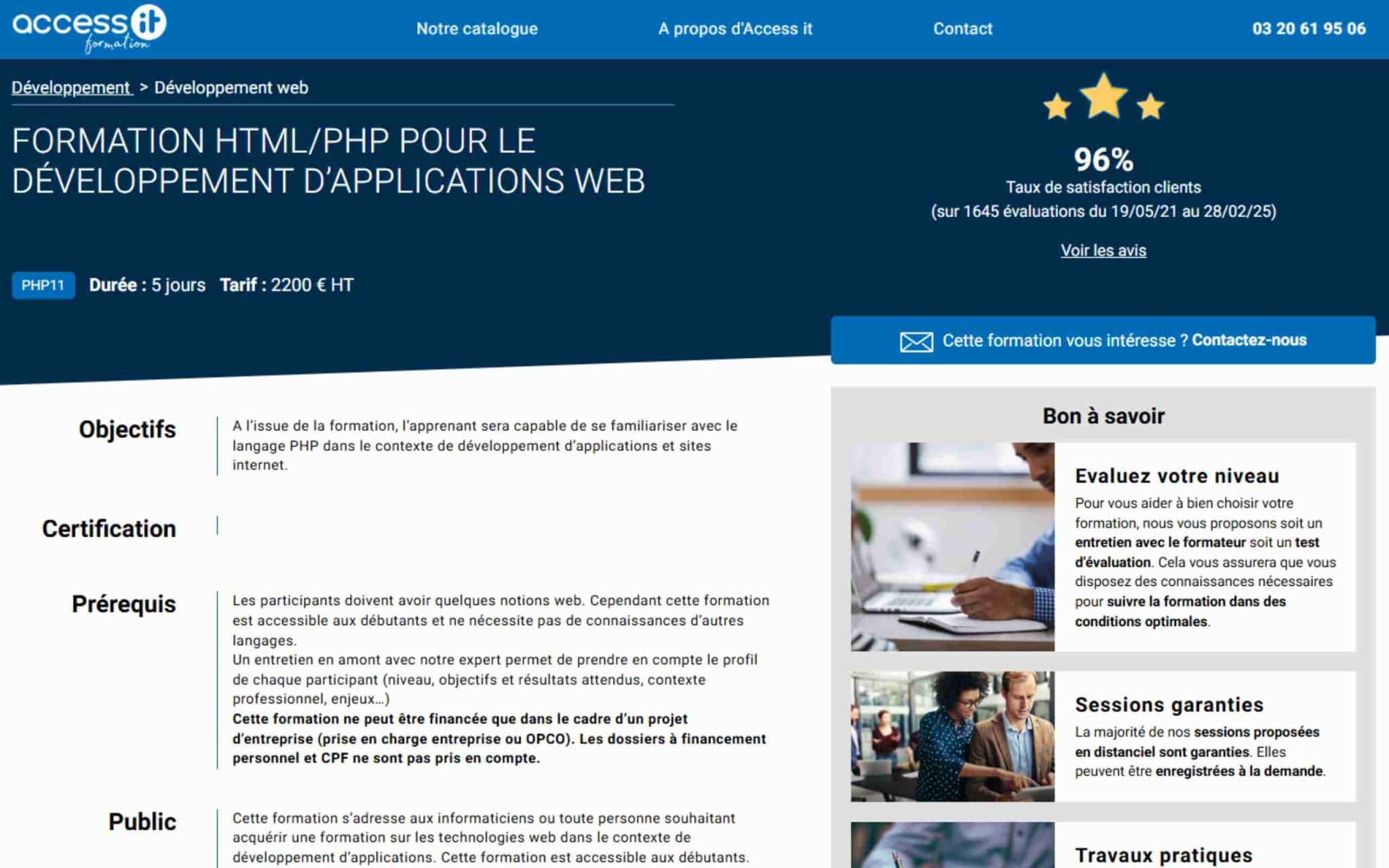Formation HTML/PHP pour le développement d'applications web - Access IT